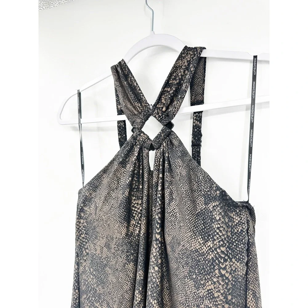 Magicsuit Xantu Beverly High-Neck Swim Dress Women Size 12 Brown‎ EXCELLENT